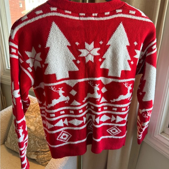 NWOT Merry Christmas By Poof Red and White Festive Sweater | Small - Picture 5 of 6